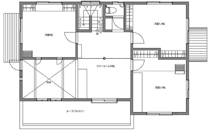 施工事例 i様邸（横浜市中区）2階平面図